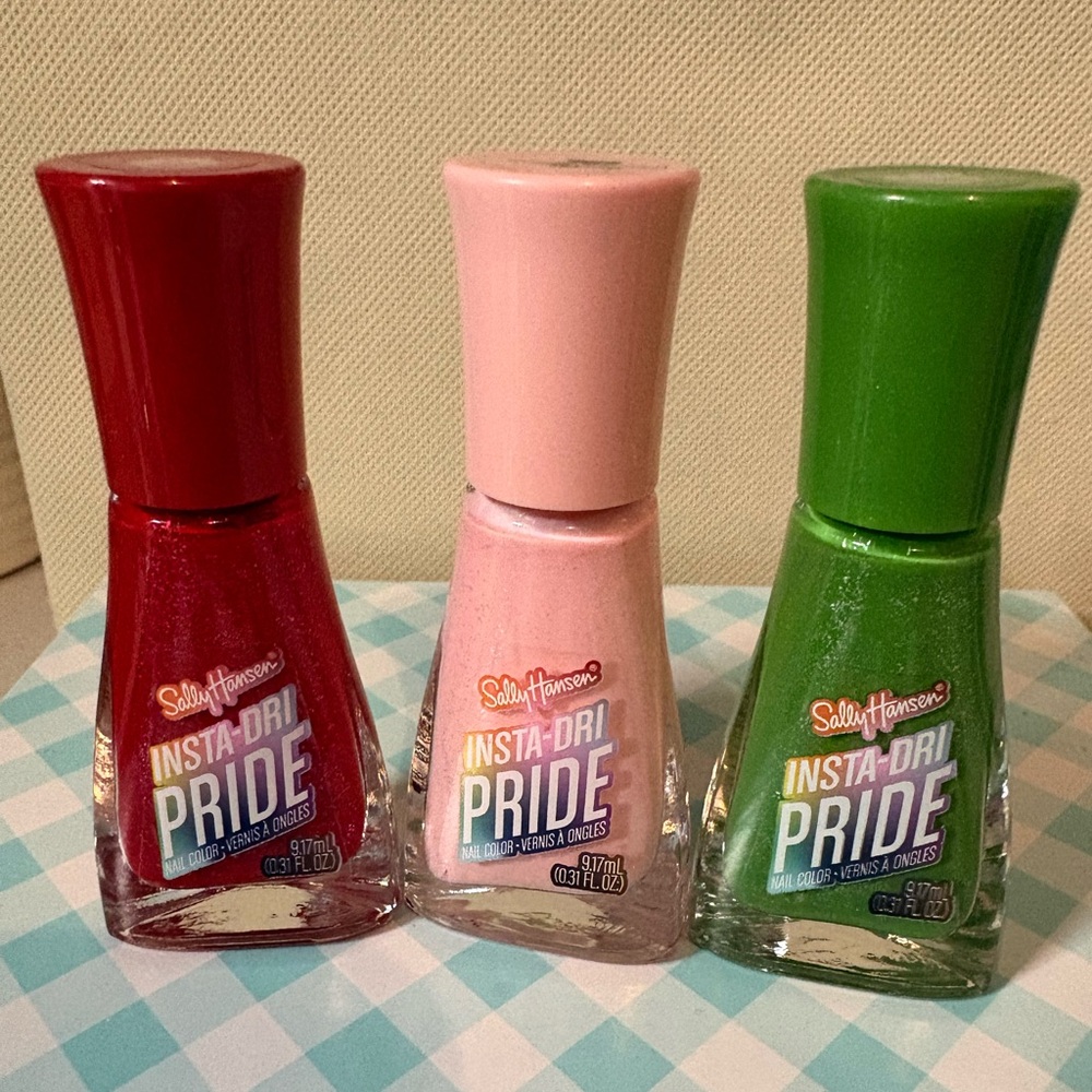 Sally Hansen Insta-Dri Pride Nail Polish Set - Red, Pink, Green